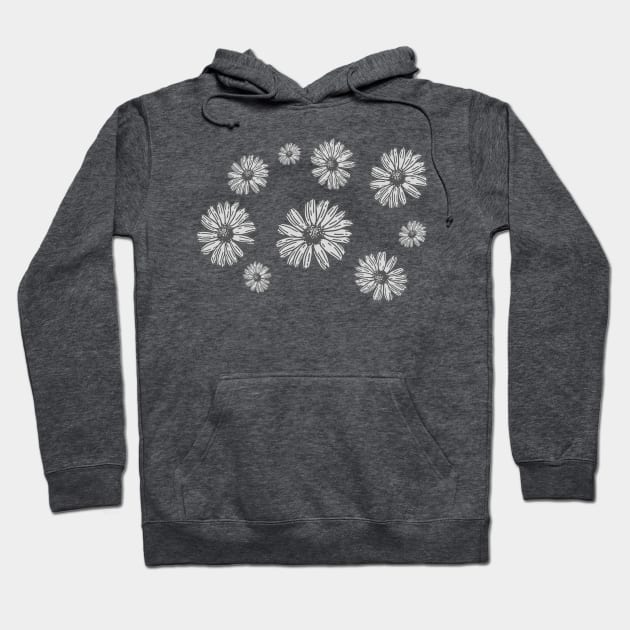 Daisy Flower Pattern - Floral Hoodie by LukjanovArt